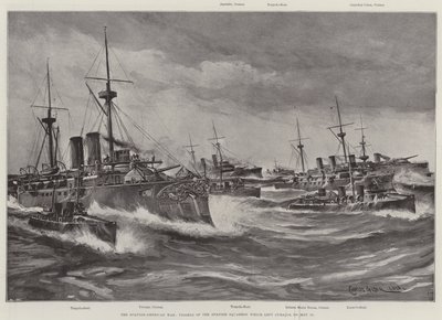La guerra hispanoamericana, buques del escuadrón español que salió de Curazao el 15 de mayo de Charles John de Lacy
